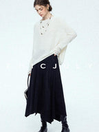 chicjuly Reverse Suede Irregular Multi Panel High Waisted Women's Maxi Skirts