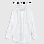 chicjuly Romantic 3d Embroidered Sunproof Long Sleeve Loose Women's Cotton Silk Shirts 917699121254