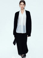 chicjuly Romantic Ruffle Trim French Sleeve Women's Breathable Solid Ivory Blouses