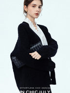 chicjuly Romantic Ruffle Trim French Sleeve Women's Breathable Solid Ivory Blouses