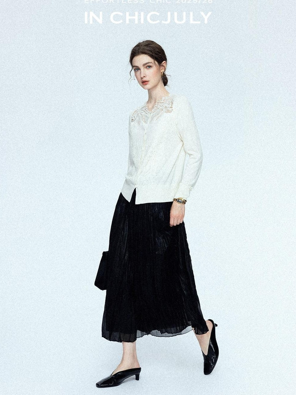 chicjuly Satin Sheen Irregular Pressed Pleated Women's Polyester Maxi Skirts