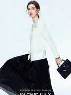 chicjuly Satin Sheen Irregular Pressed Pleated Women's Polyester Maxi Skirts