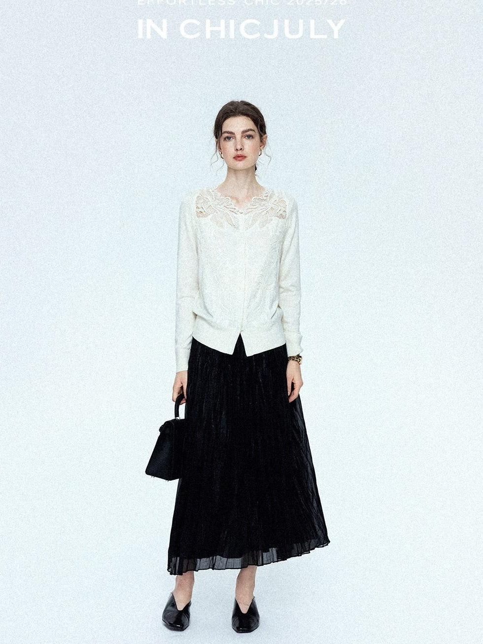 chicjuly Satin Sheen Irregular Pressed Pleated Women's Polyester Maxi Skirts