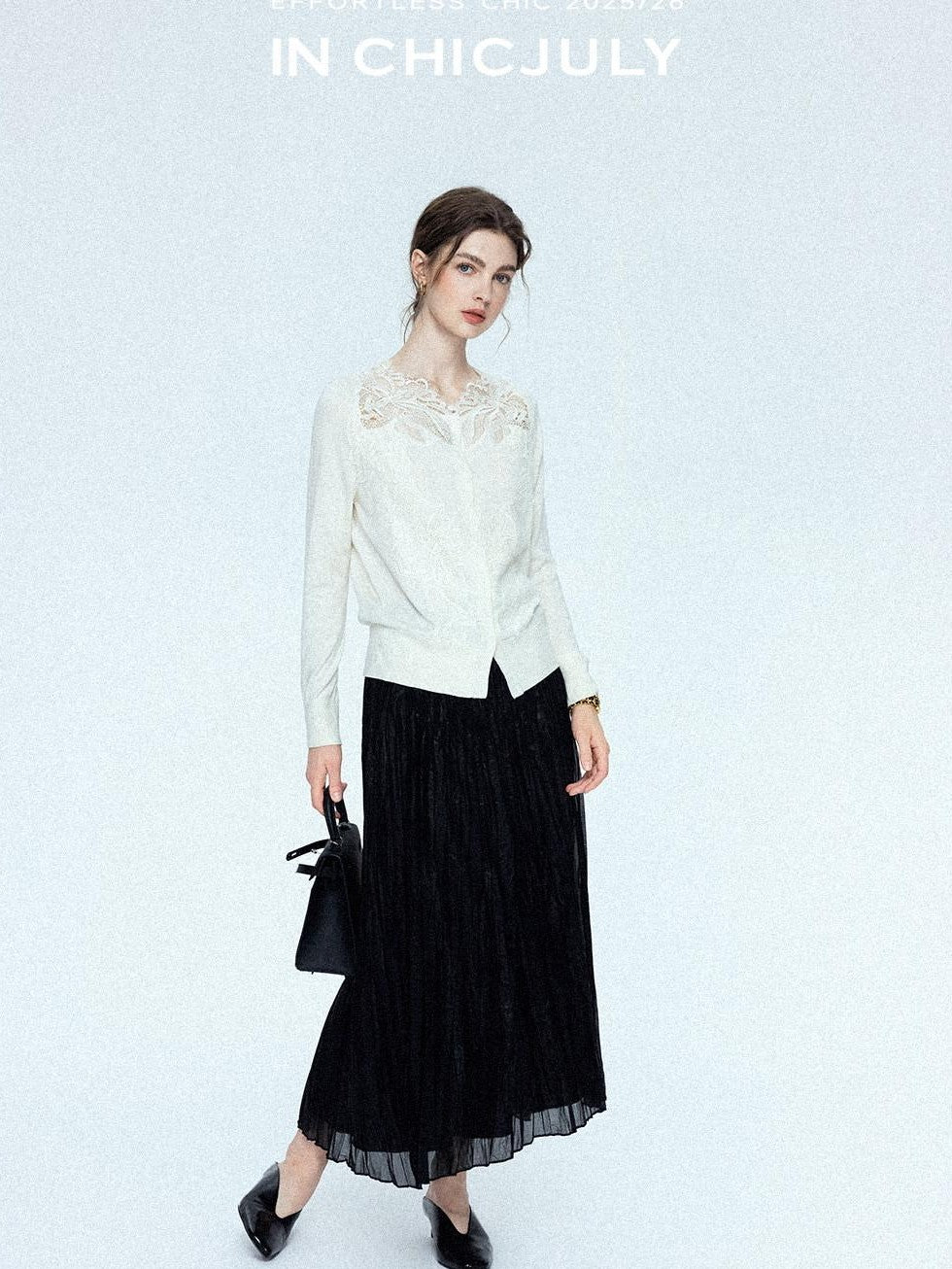 chicjuly Satin Sheen Irregular Pressed Pleated Women's Polyester Maxi Skirts