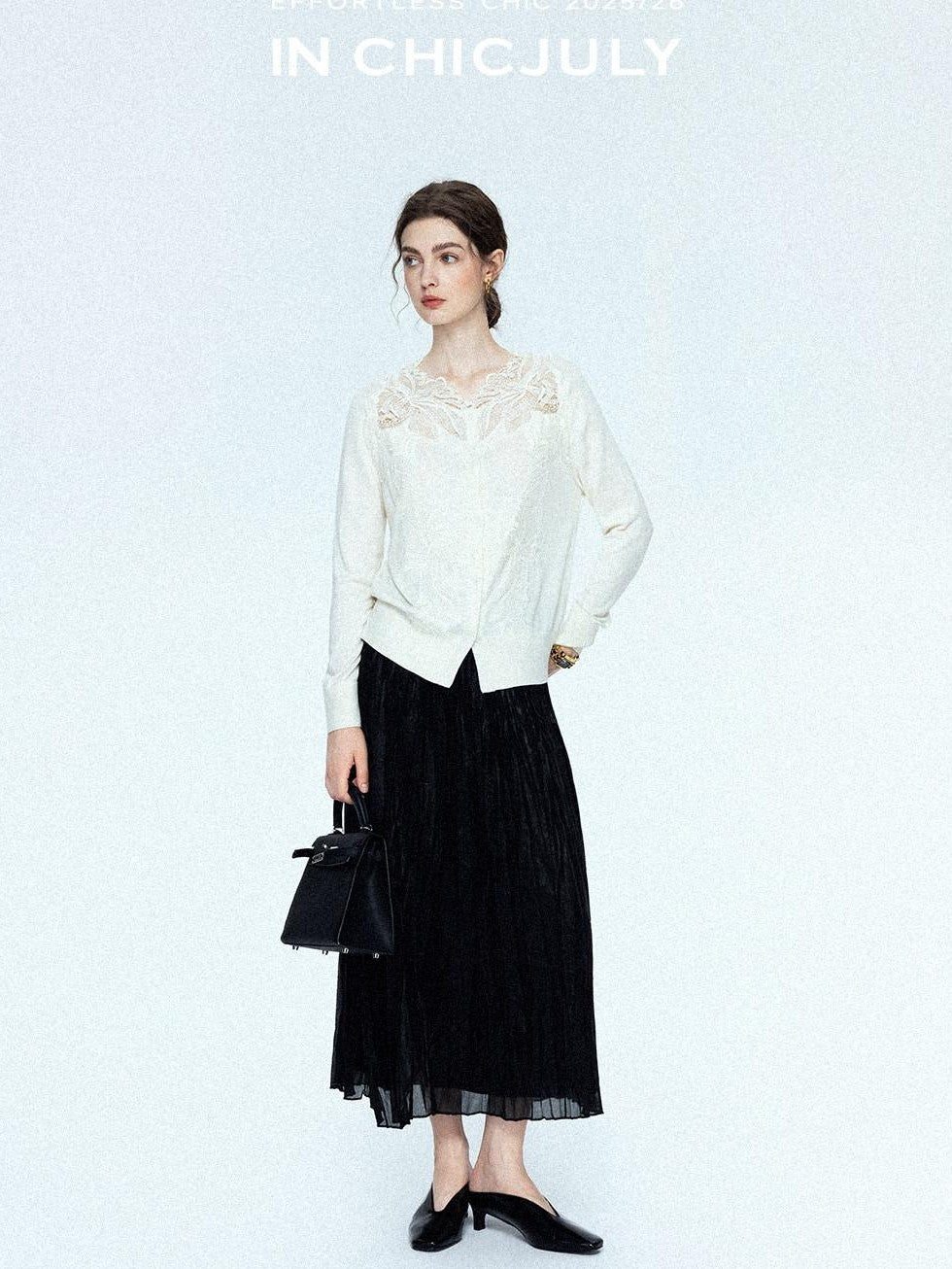 chicjuly Satin Sheen Irregular Pressed Pleated Women's Polyester Maxi Skirts