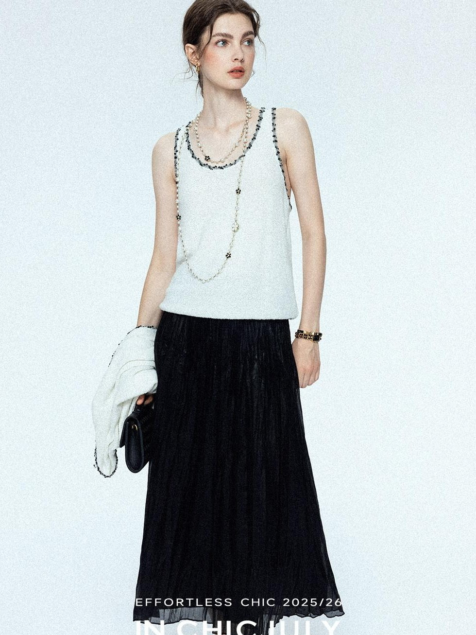 chicjuly Satin Sheen Irregular Pressed Pleated Women's Polyester Maxi Skirts