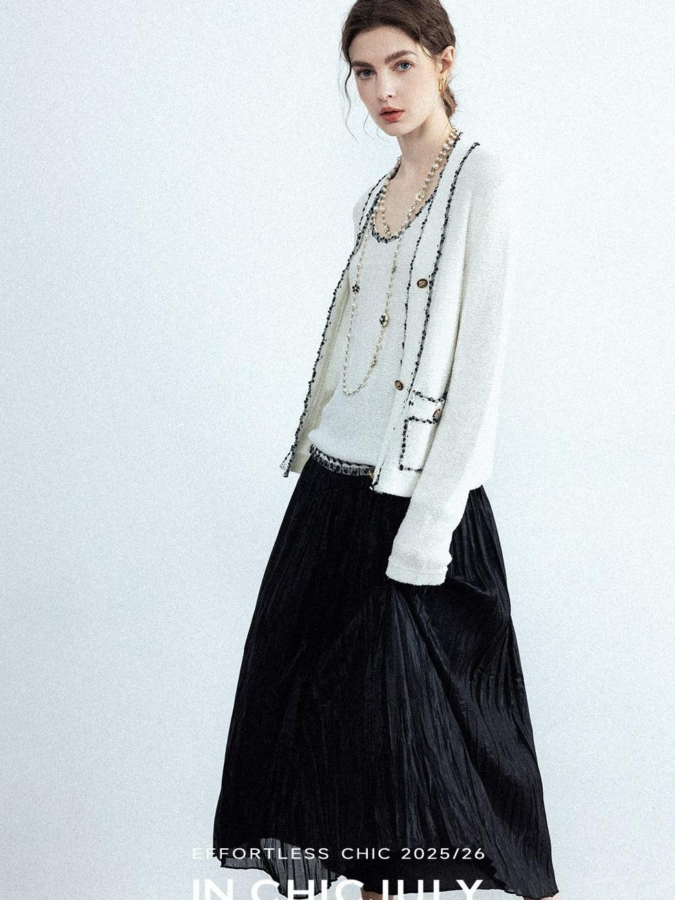 chicjuly Satin Sheen Irregular Pressed Pleated Women's Polyester Maxi Skirts