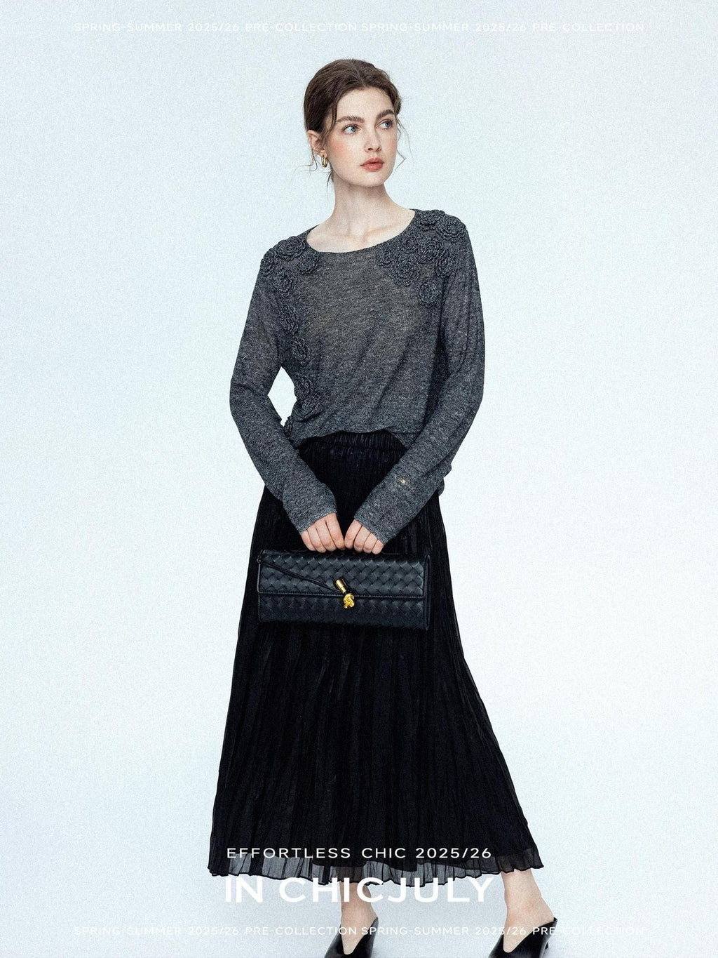 chicjuly Satin Sheen Irregular Pressed Pleated Women's Polyester Maxi Skirts