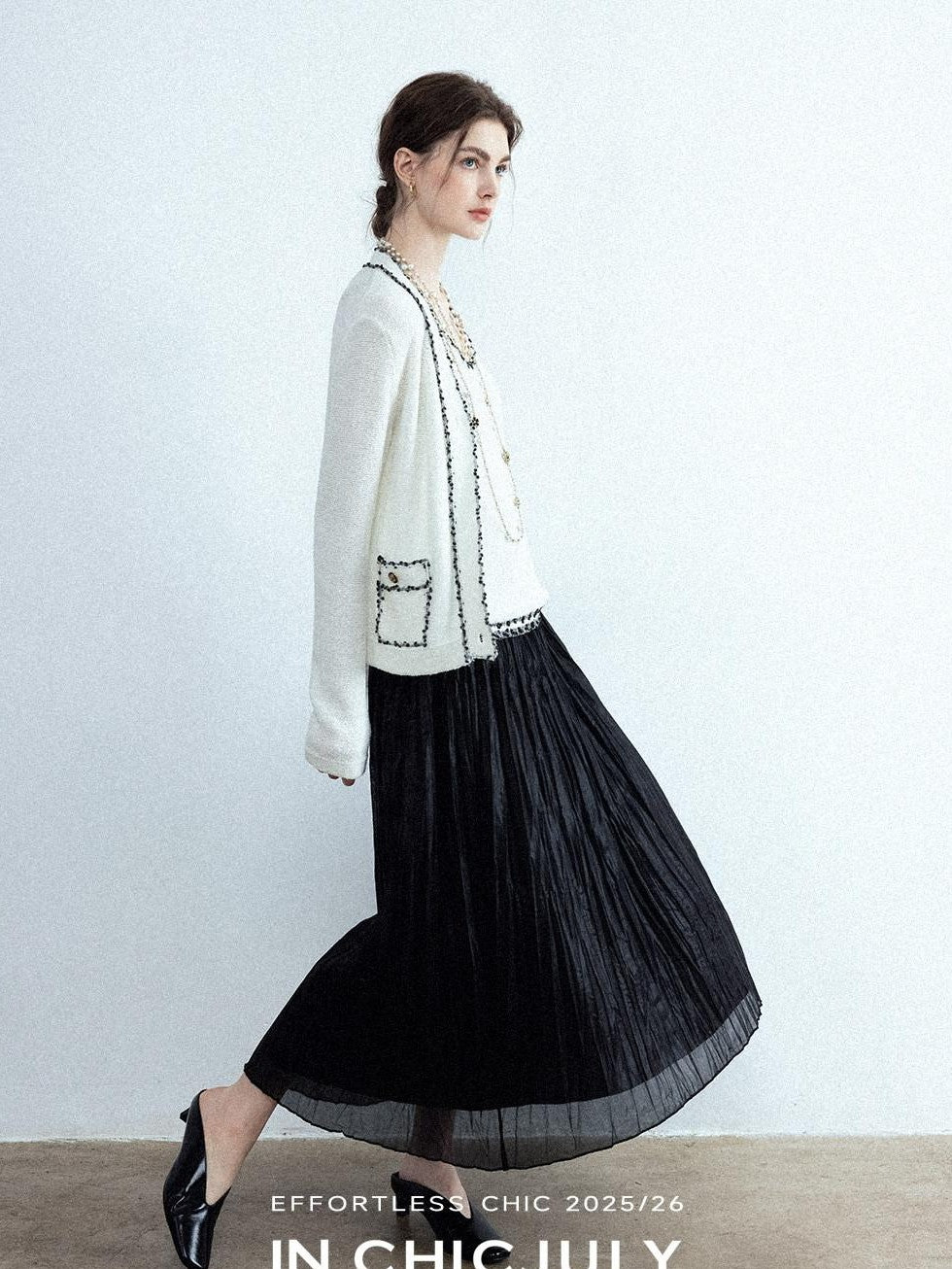 chicjuly Satin Sheen Irregular Pressed Pleated Women's Polyester Maxi Skirts
