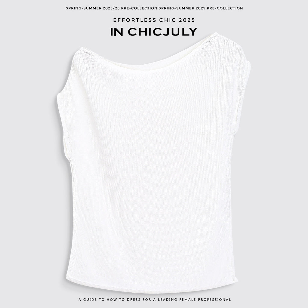 chicjuly Sculptural Pleated Asymmetrical Shoulder Women's Lyocell Top & Skirt Sets 930412631953