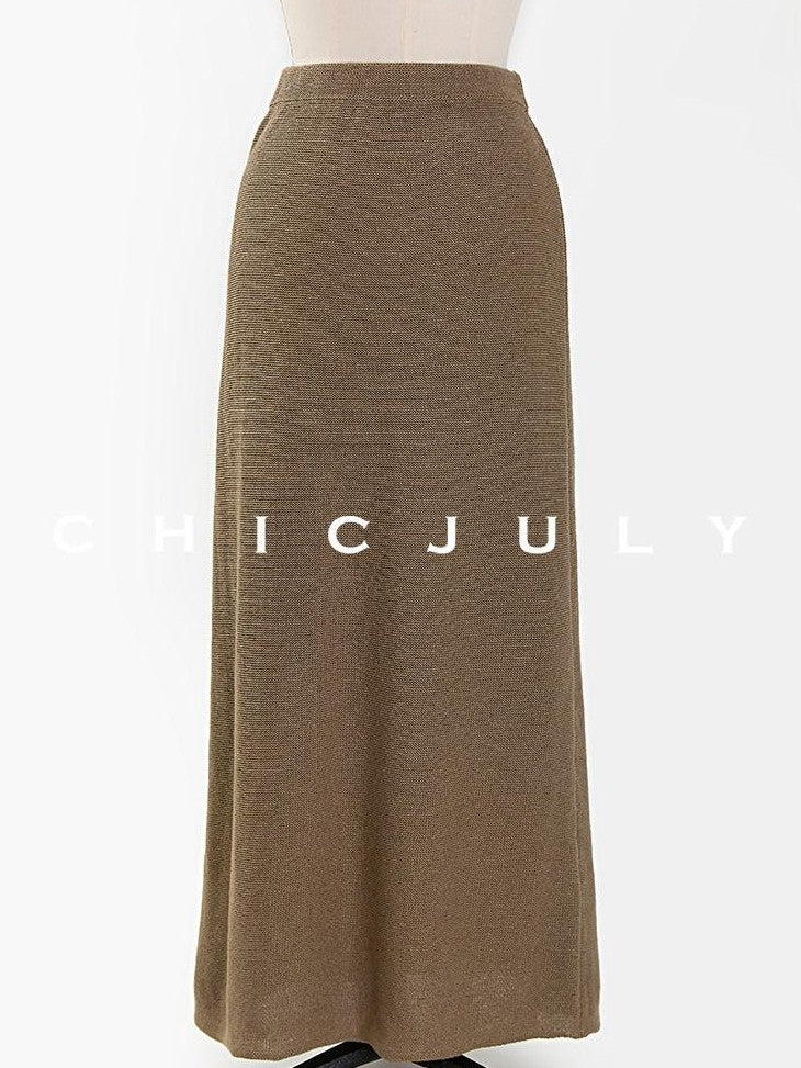 chicjuly Sculptural Pleated Asymmetrical Shoulder Women's Lyocell Top & Skirt Sets