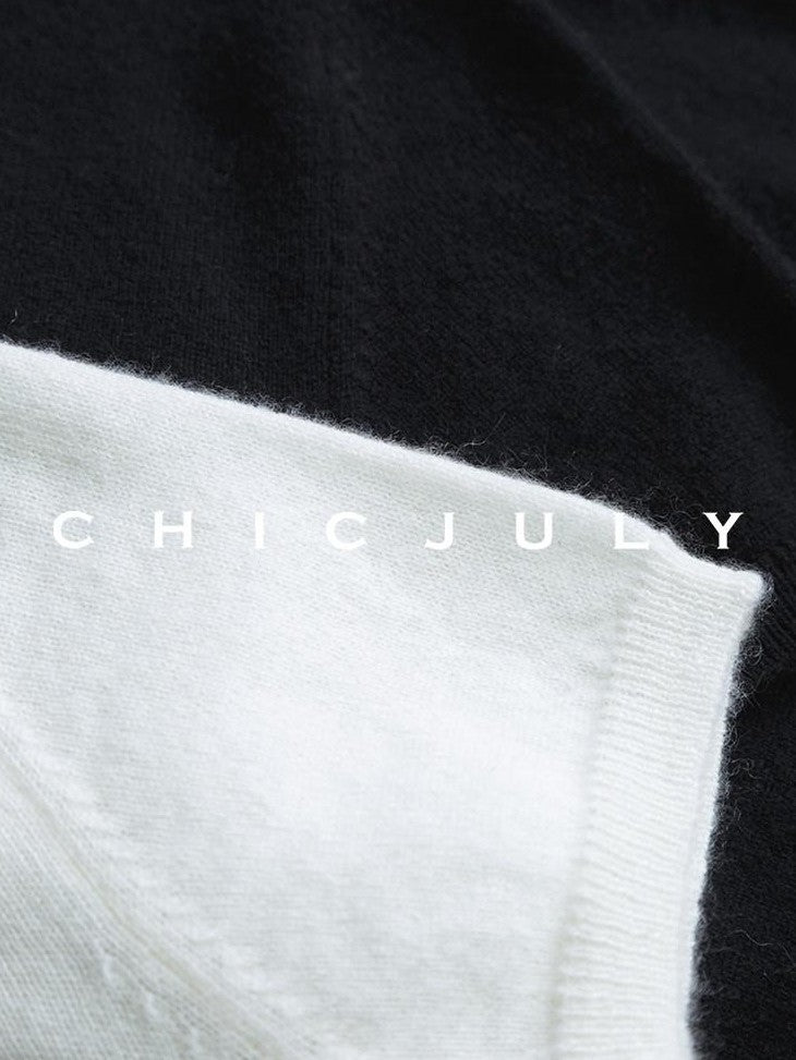 chicjuly Sequin Embellished Knit Cardigan Women's Cashmere Wool Short Sleeve T-shirts