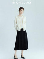 chicjuly Sequin Embellished Knit Cardigan Women's Cashmere Wool Short Sleeve T-shirts
