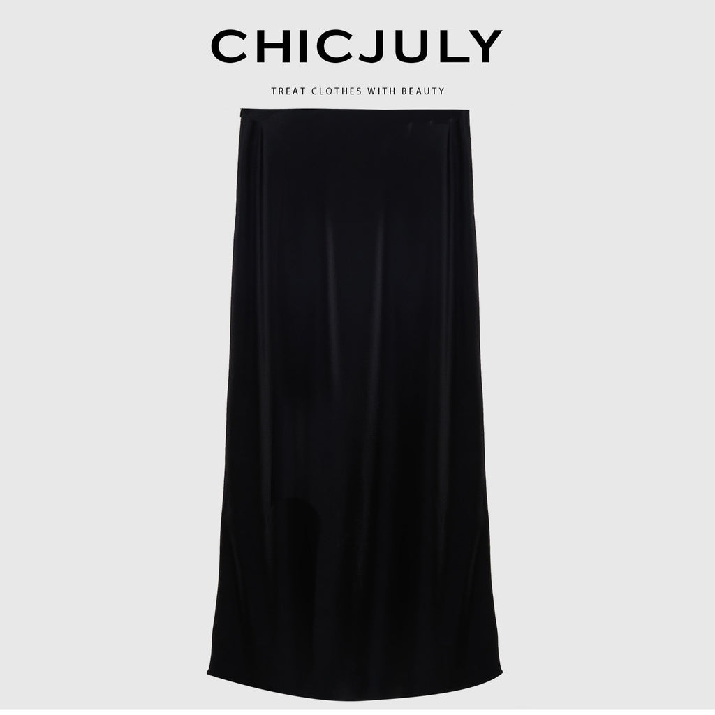 chicjuly Shimmering Bias Cut Fishtail Women's Double Face Tri Acetate Satin Maxi Skirts 920726952898
