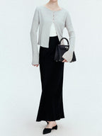 chicjuly Shimmering Bias Cut Fishtail Women's Double Face Tri Acetate Satin Maxi Skirts