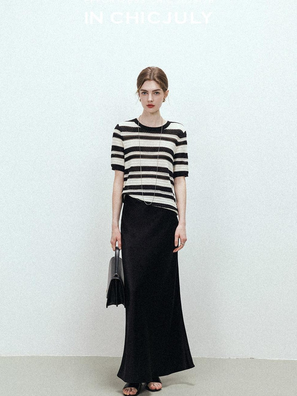 chicjuly Shimmering Bias Cut Fishtail Women's Double Face Tri Acetate Satin Maxi Skirts