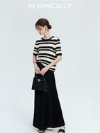 chicjuly Shimmering Bias Cut Fishtail Women's Double Face Tri Acetate Satin Maxi Skirts