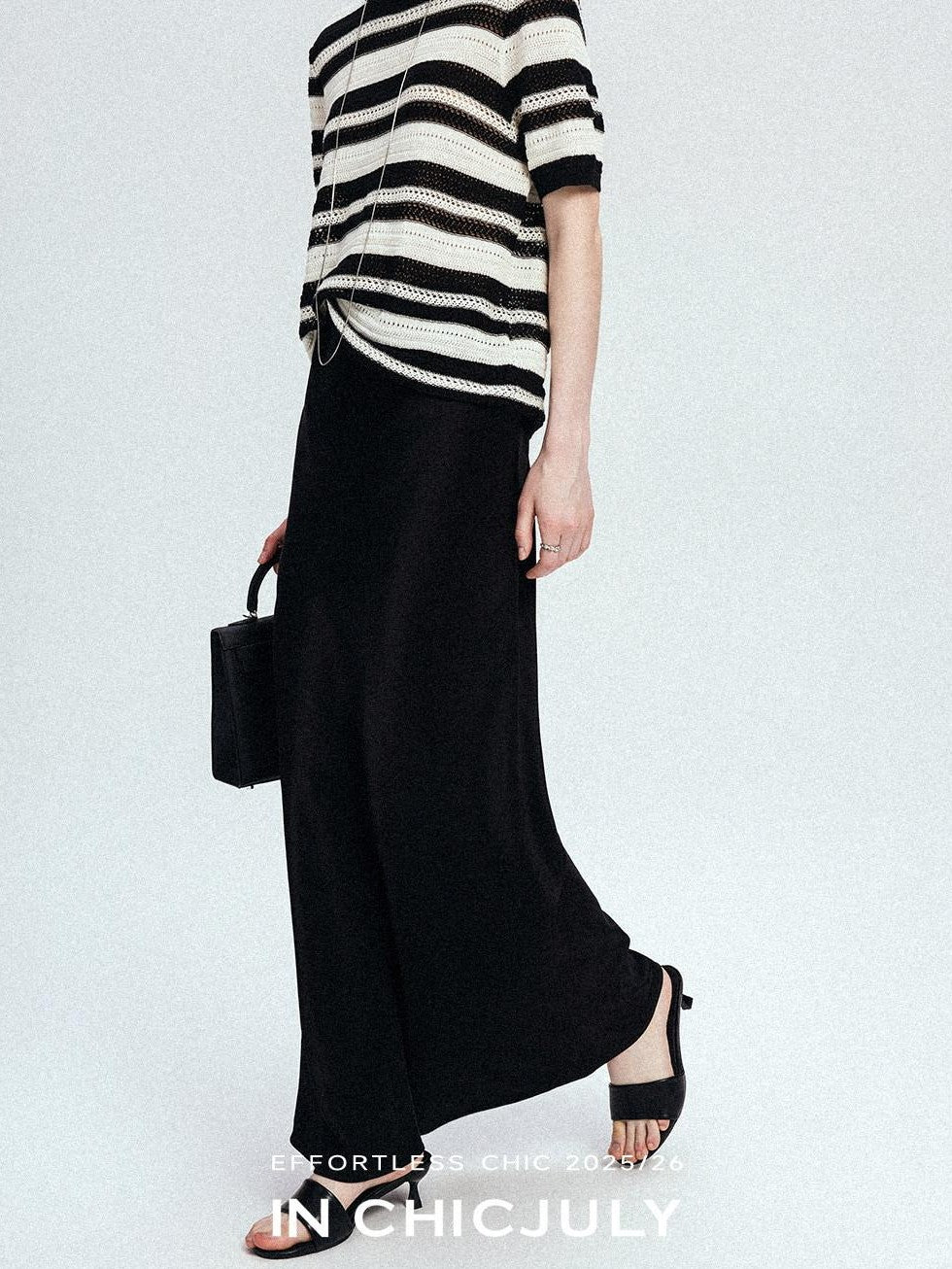 chicjuly Shimmering Bias Cut Fishtail Women's Double Face Tri Acetate Satin Maxi Skirts