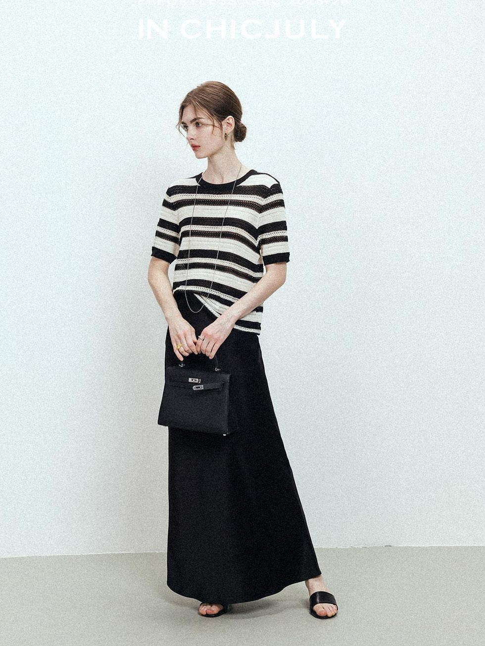 chicjuly Shimmering Bias Cut Fishtail Women's Double Face Tri Acetate Satin Maxi Skirts