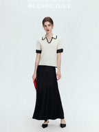 chicjuly Shimmering Bias Cut Fishtail Women's Double Face Tri Acetate Satin Maxi Skirts