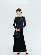 chicjuly Shimmering Bias Cut Fishtail Women's Double Face Tri Acetate Satin Maxi Skirts
