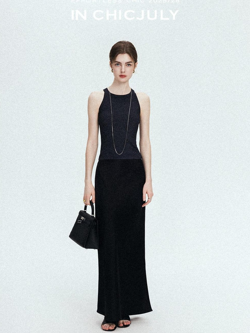 chicjuly Shimmering Bias Cut Fishtail Women's Double Face Tri Acetate Satin Maxi Skirts