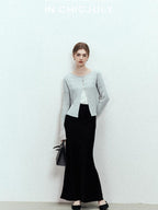 chicjuly Shimmering Bias Cut Fishtail Women's Double Face Tri Acetate Satin Maxi Skirts