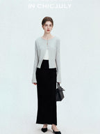 chicjuly Shimmering Bias Cut Fishtail Women's Double Face Tri Acetate Satin Maxi Skirts