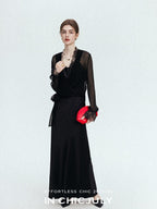 chicjuly Shimmering Bias Cut Fishtail Women's Double Face Tri Acetate Satin Maxi Skirts