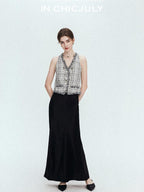 chicjuly Shimmering Bias Cut Fishtail Women's Double Face Tri Acetate Satin Maxi Skirts