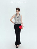 chicjuly Shimmering Bias Cut Fishtail Women's Double Face Tri Acetate Satin Maxi Skirts