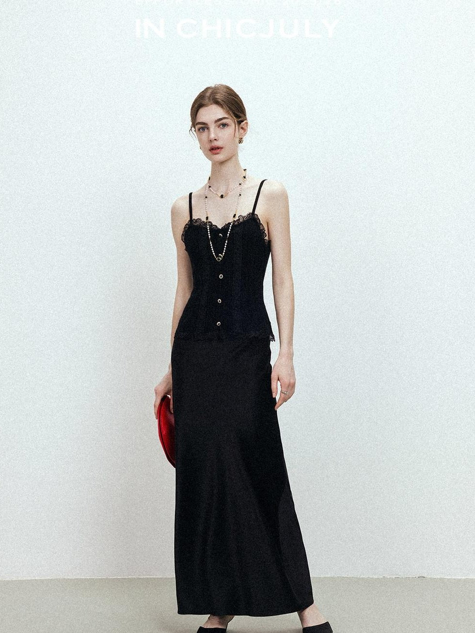 chicjuly Shimmering Bias Cut Fishtail Women's Double Face Tri Acetate Satin Maxi Skirts