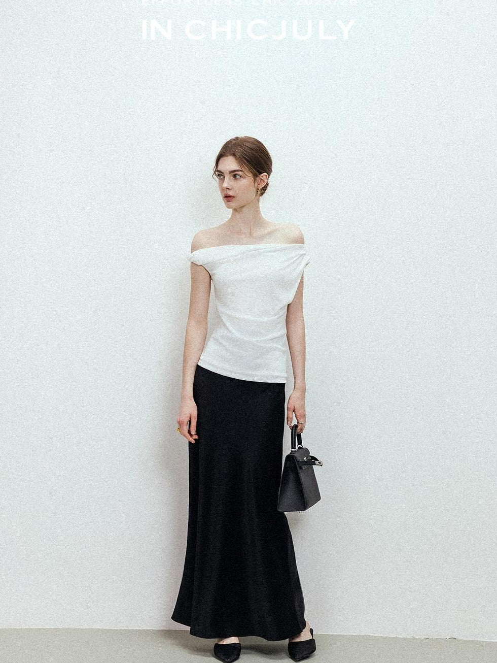 chicjuly Shimmering Bias Cut Fishtail Women's Double Face Tri Acetate Satin Maxi Skirts