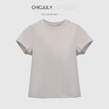 chicjuly Silky Sheen Breathable Round And V-neck Women's Cotton Short Sleeve T-shirts 917191686064