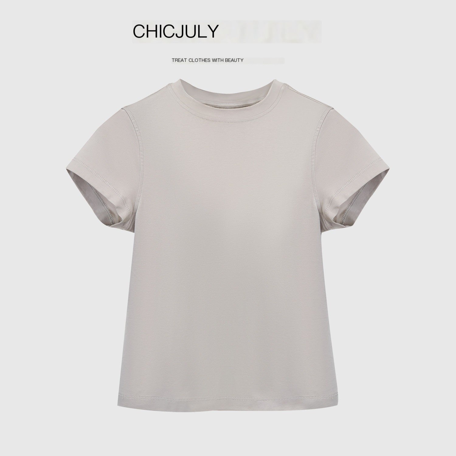 chicjuly Silky Sheen Breathable Round And V-neck Women's Cotton Short Sleeve T-shirts 917191686064