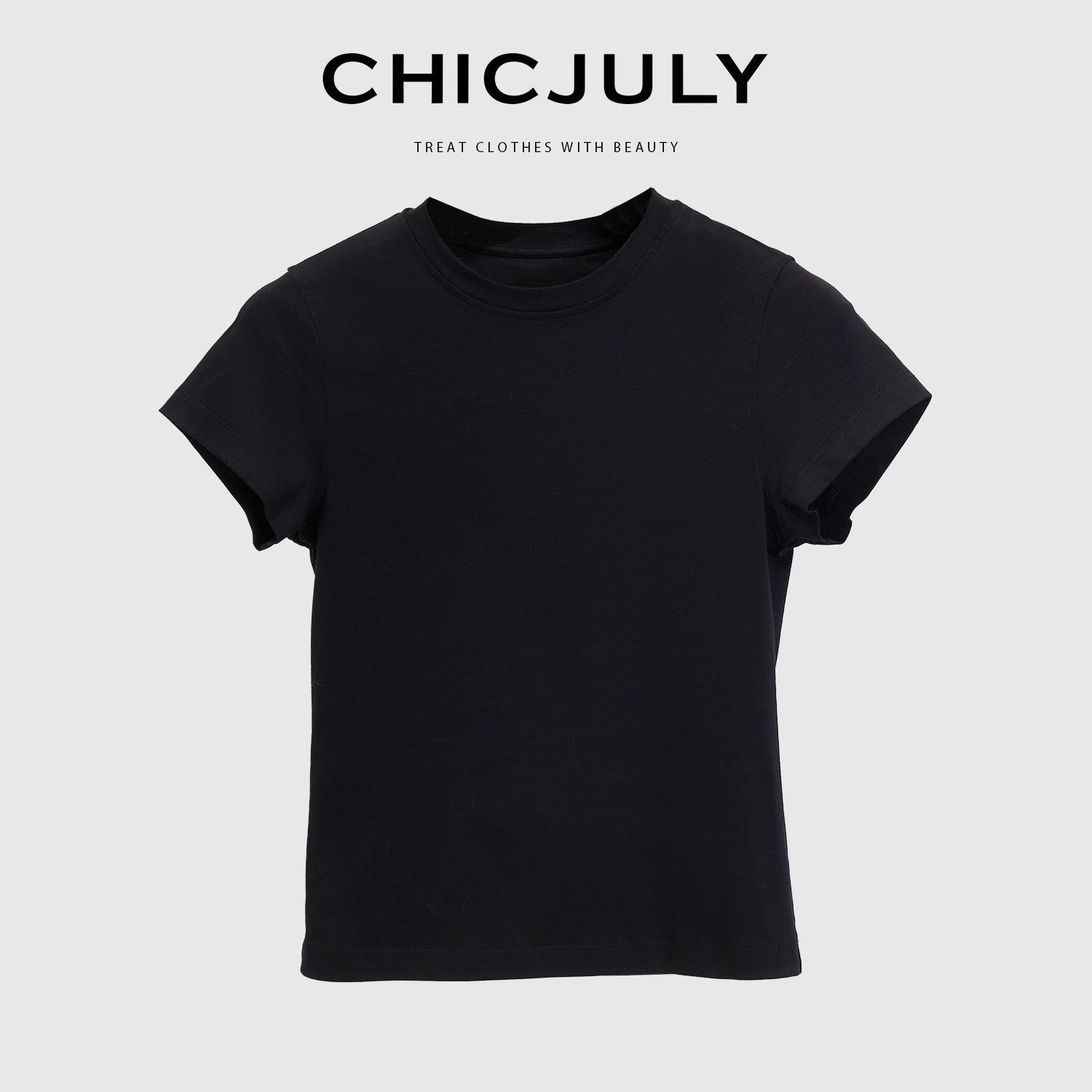 chicjuly Silky Sheen Breathable Round And V-neck Women's Cotton Short Sleeve T-shirts 917191686064