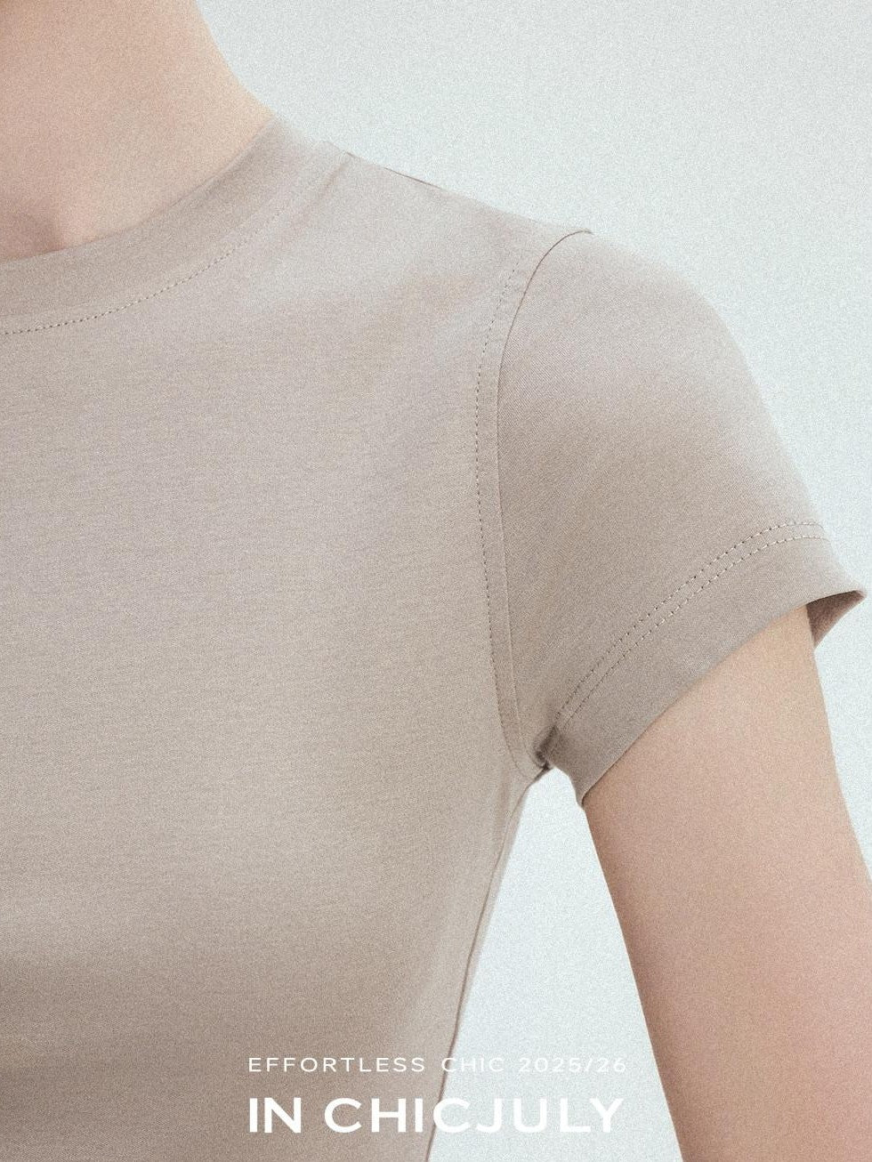 chicjuly Silky Sheen Breathable Round And V-neck Women's Cotton Short Sleeve T-shirts