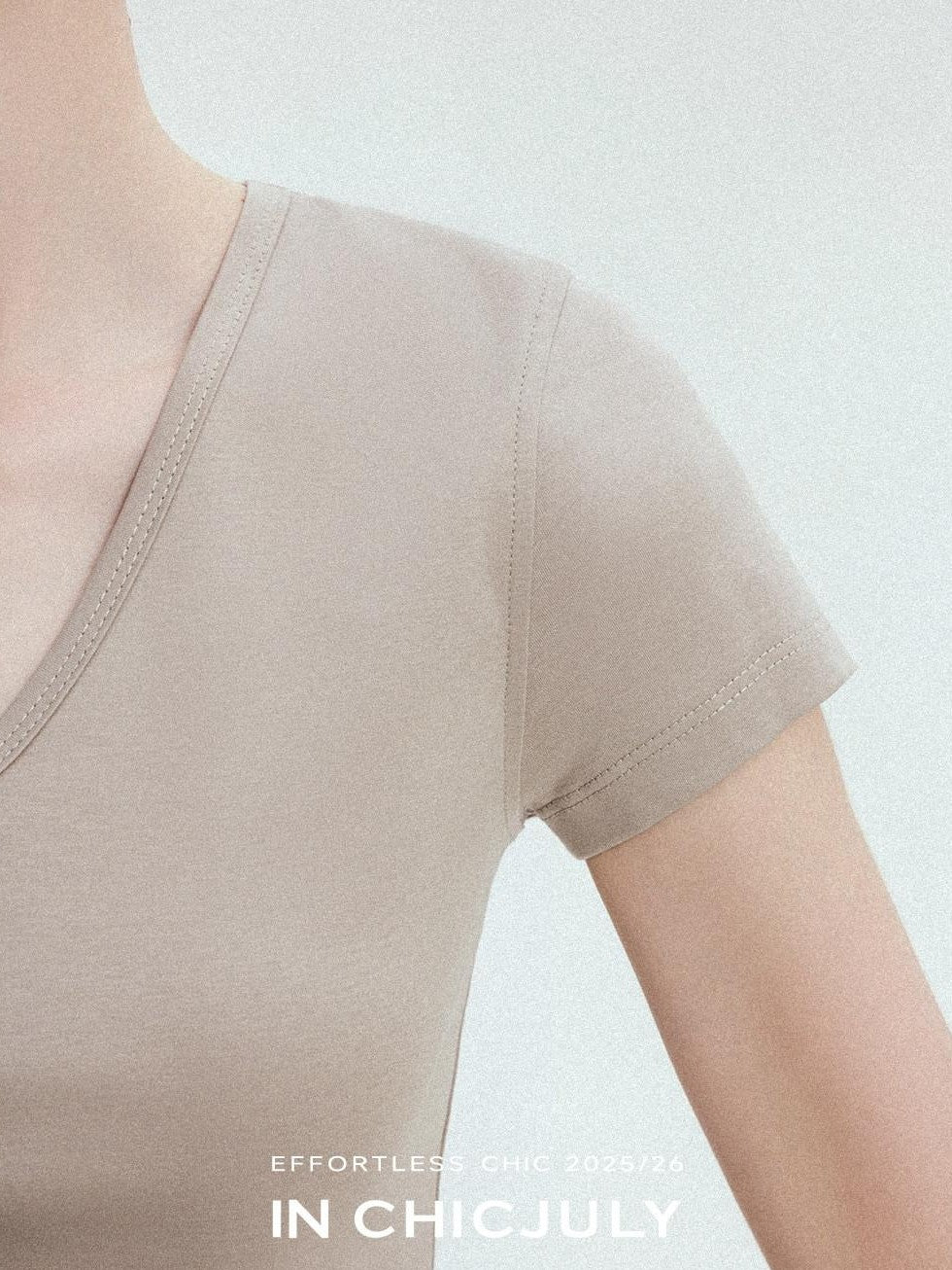 chicjuly Silky Sheen Breathable Round And V-neck Women's Cotton Short Sleeve T-shirts