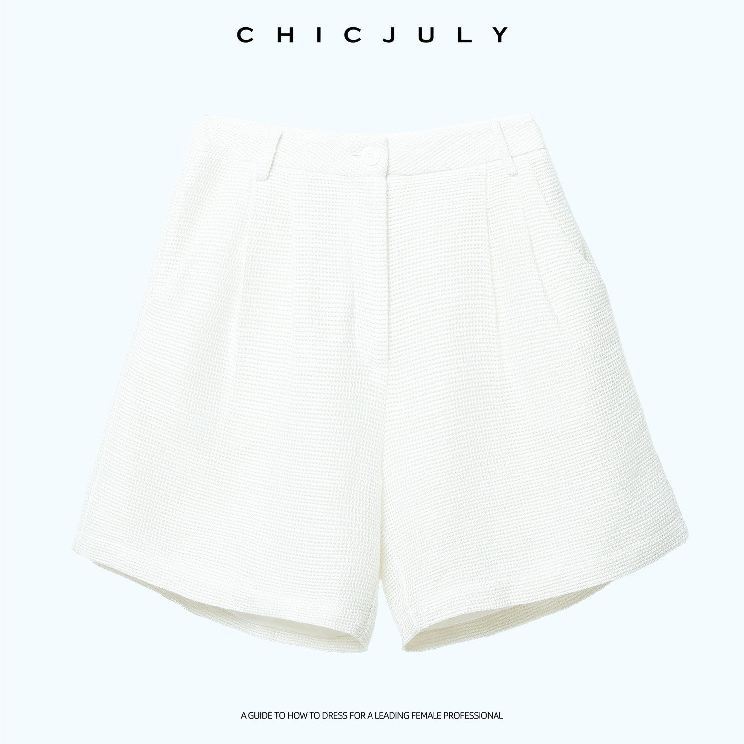 chicjuly Silver Shimmer Minimalist Stand Collar Vest Women's Linen Top & Shorts Sets 1048714853588