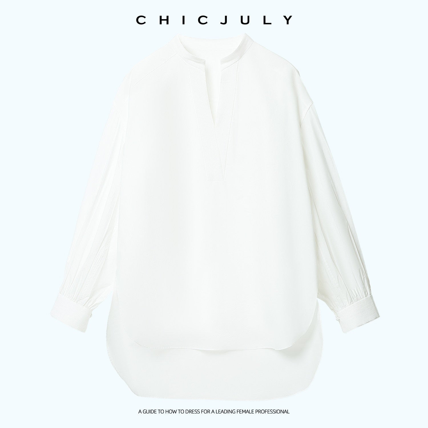 chicjuly Sleek V-neck Minimalist Workwear Women's Pure Cotton Loose Fit Shirts 1038268229713