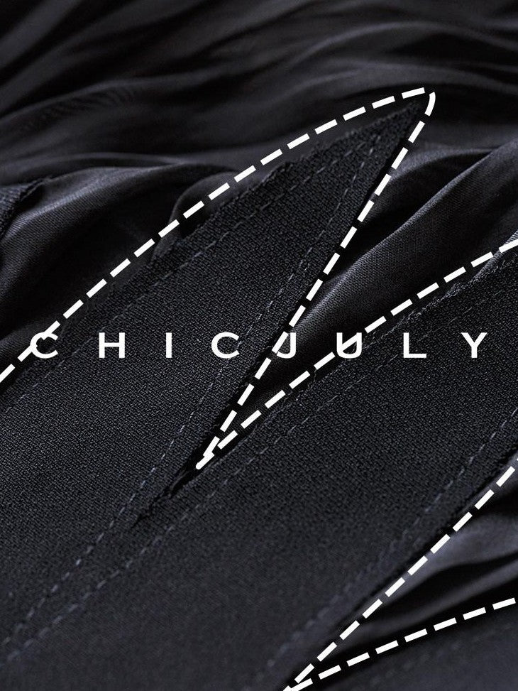 chicjuly Sleeveless Round Neck Loose Minimalist Women's Acetate Chiffon Blouses