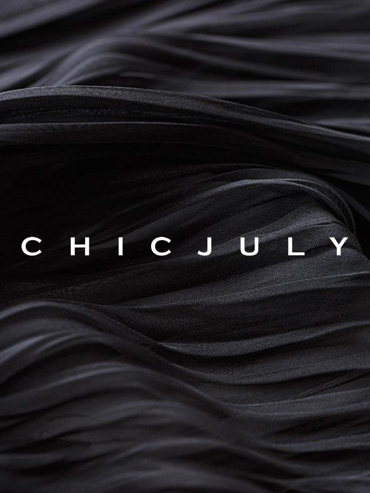 chicjuly Sleeveless Round Neck Loose Minimalist Women's Acetate Chiffon Blouses
