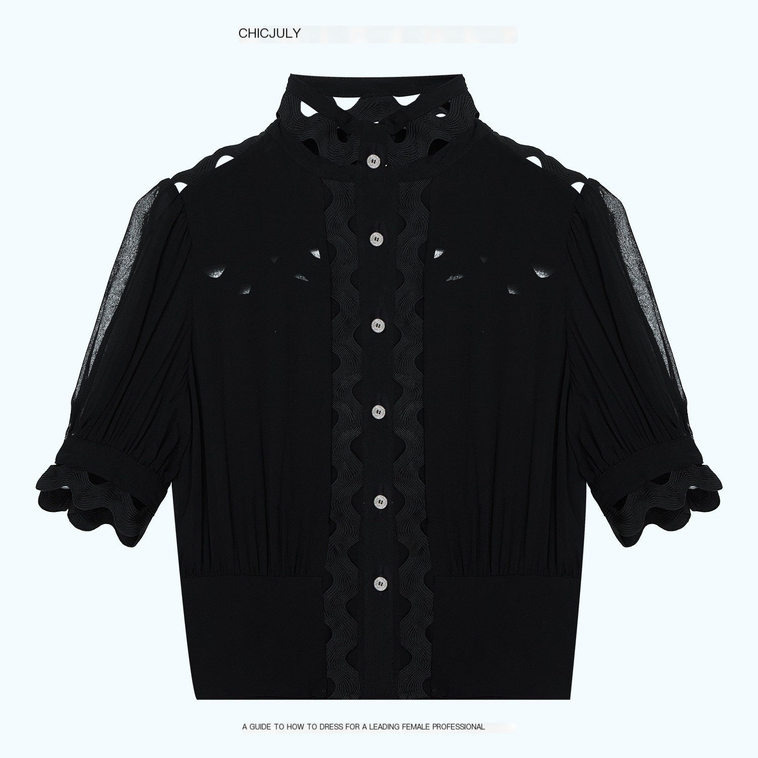 chicjuly Slimming Solid 3d Cutout Women's Mulberry Silk Short Sleeve T-shirts 1048505748038