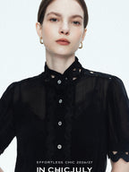 chicjuly Slimming Solid 3d Cutout Women's Mulberry Silk Short Sleeve T-shirts