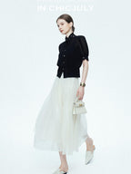 chicjuly Slimming Solid 3d Cutout Women's Mulberry Silk Short Sleeve T-shirts
