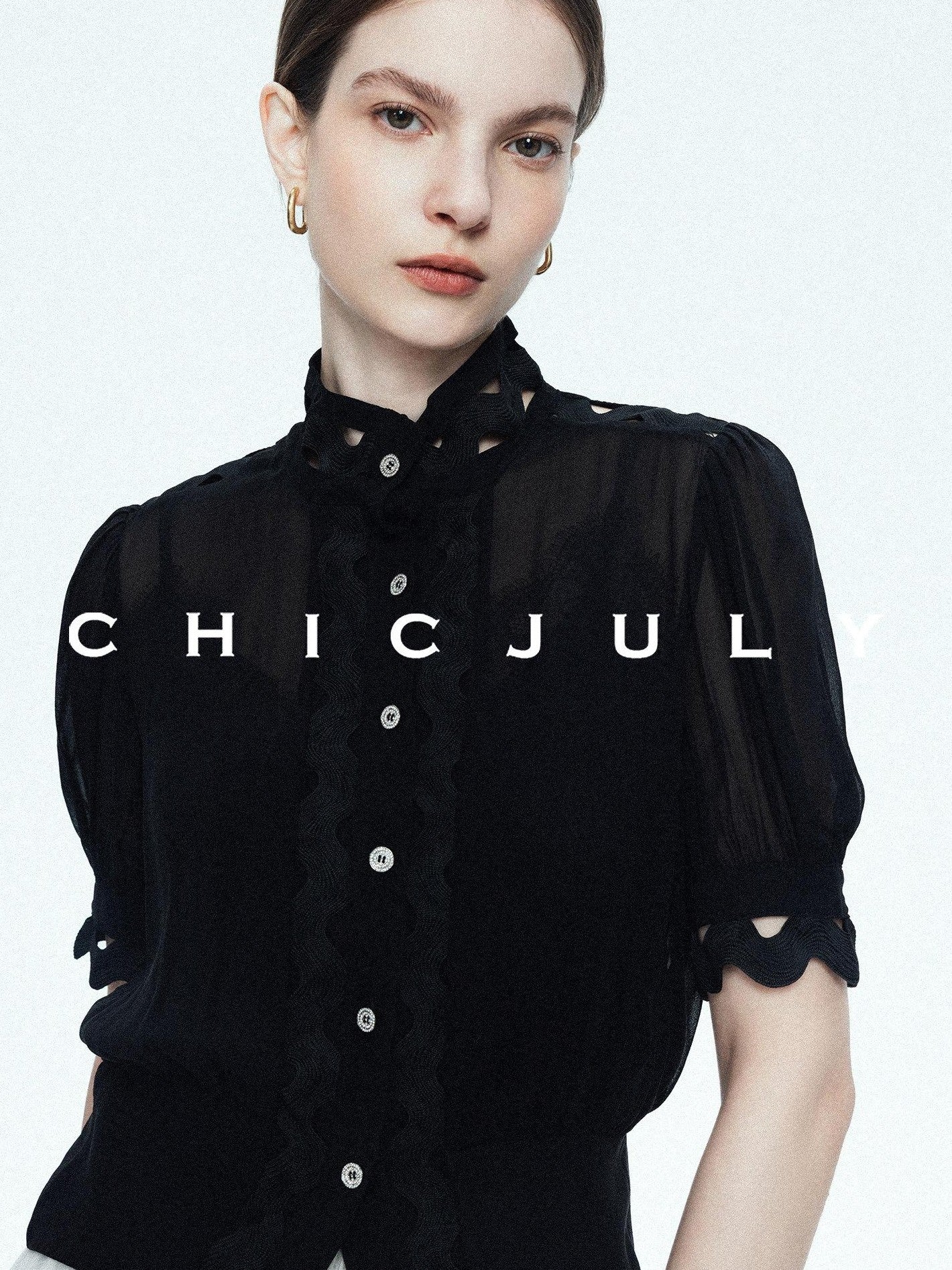 chicjuly Slimming Solid 3d Cutout Women's Mulberry Silk Short Sleeve T-shirts