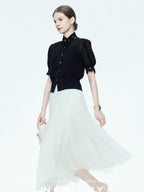 chicjuly Slimming Solid 3d Cutout Women's Mulberry Silk Short Sleeve T-shirts