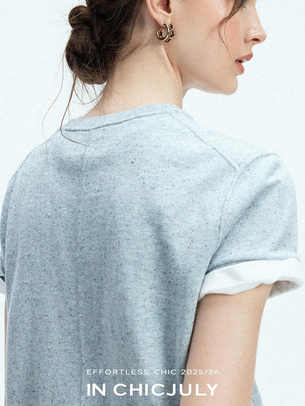 chicjuly Slub Knit Breathable Uv Protection Women's Hemp Cotton Short Sleeve T-shirts