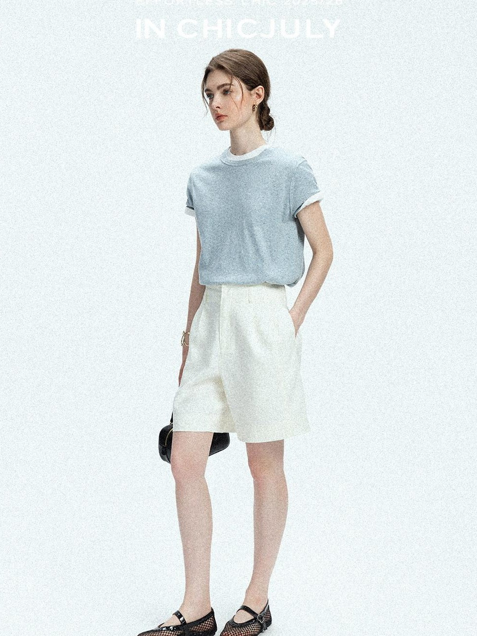 chicjuly Slub Knit Breathable Uv Protection Women's Hemp Cotton Short Sleeve T-shirts