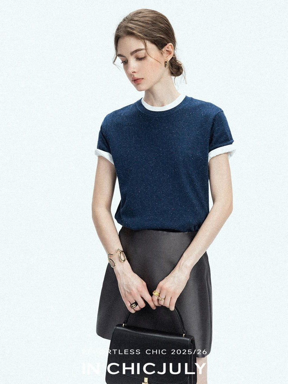 chicjuly Slub Knit Breathable Uv Protection Women's Hemp Cotton Short Sleeve T-shirts